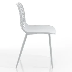 Viadurini Living Moderne Stühle-Küchenstuhl aus mattweißem Polypropylen und Stahl 4 Teile - Beyonce