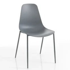 Viadurini Living Moderne Stühle-Küchenstuhl aus Polypropylen mit Stahlbeinen 4 Stück - Pinga