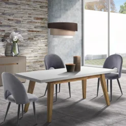 Viadurini Living Moderne Stühle-Küchenstuhl aus Samteffekt Stoff und Metall 4 Teile - Renetta