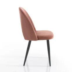 Viadurini Living Moderne Stühle-Küchenstuhl aus Samteffekt Stoff und Metall 4 Teile - Renetta