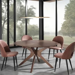 Viadurini Living Moderne Stühle-Küchenstuhl aus Samteffekt Stoff und Metall 4 Teile - Renetta