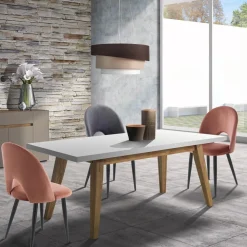 Viadurini Living Moderne Stühle-Küchenstuhl aus Samteffekt Stoff und Metall 4 Teile - Renetta