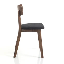 Viadurini Living Moderne Stühle-Küchenstuhl aus Stoff mit Struktur aus Massivholz 2 Teile - Tonino