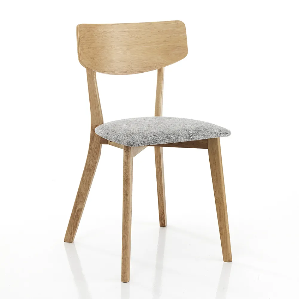 Viadurini Living Moderne Stühle-Küchenstuhl aus Stoff mit Struktur aus Massivholz 2 Teile - Tonino
