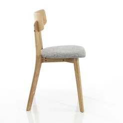 Viadurini Living Moderne Stühle-Küchenstuhl aus Stoff mit Struktur aus Massivholz 2 Teile - Tonino