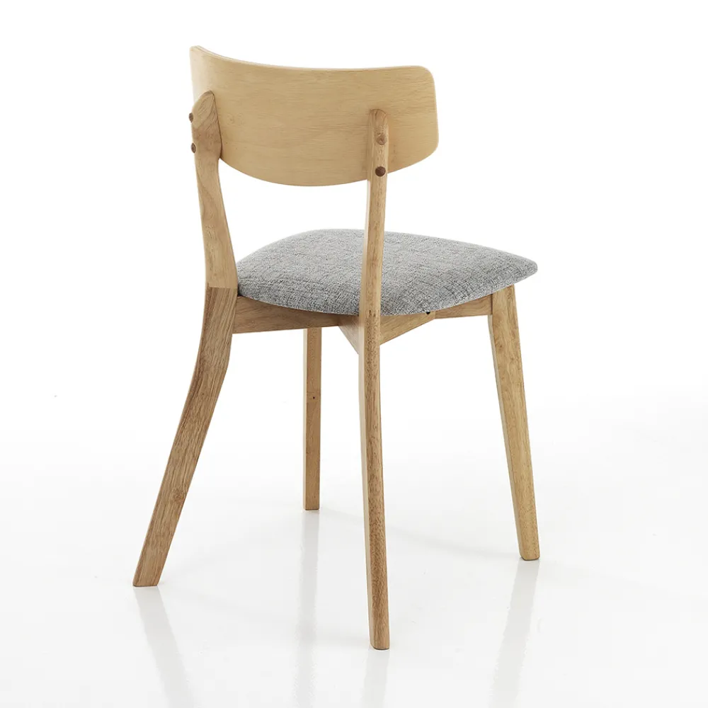 Viadurini Living Moderne Stühle-Küchenstuhl aus Stoff mit Struktur aus Massivholz 2 Teile - Tonino