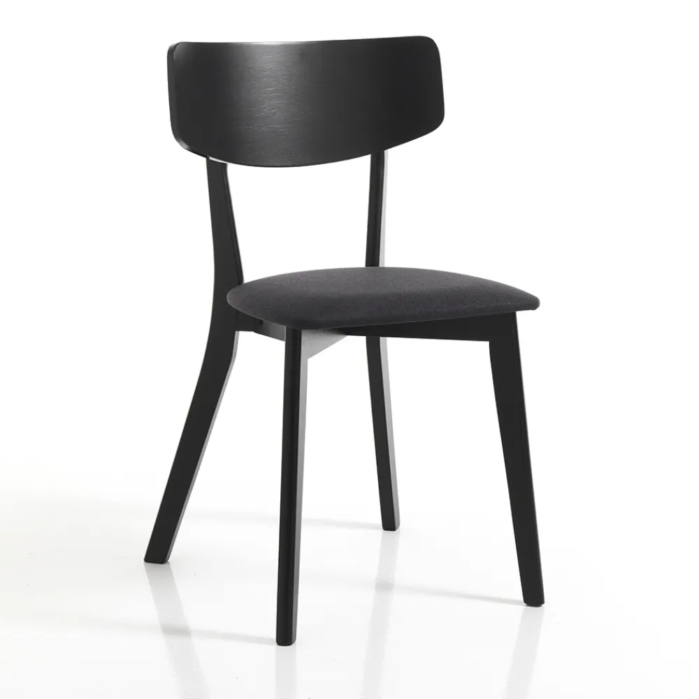 Viadurini Living Moderne Stühle-Küchenstuhl aus Stoff mit Struktur aus Massivholz 2 Teile - Tonino