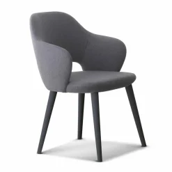 Viadurini Living Moderne Stühle-Küchenstuhl mit Armlehnen aus Stoff und Holz Made in Italy - Marchesi