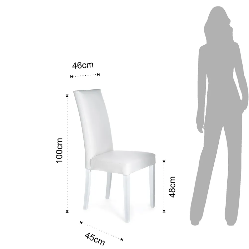 Viadurini Living Moderne Stühle-Küchenstuhl mit Kunstleder bezogen Made in Italy 2 Stück - Barilla