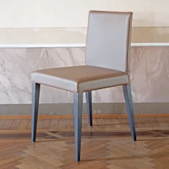 Viadurini Living Design Stühle-Küchenstuhl mit Lederbezug und Eschenstruktur, hergestellt in Italien – Sunny