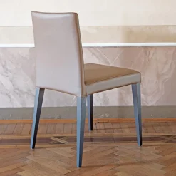 Viadurini Living Design Stühle-Küchenstuhl mit Lederbezug und Eschenstruktur, hergestellt in Italien – Sunny