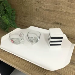 Viadurini Kitchen Küchenzubehör-Küchentablett oder Schneidebrett aus weißem Corian Made in Italy Design - Ivanova