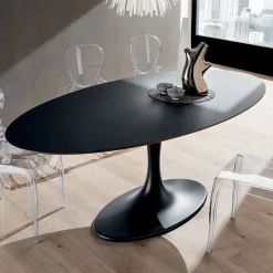 Viadurini Living Esstisch Oval|Esstische-Küchentisch aus Fenix und lackiertem synthetischem Marmor Made in Italy -Brontolo