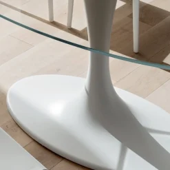 Viadurini Living Esstisch Oval|Esstische-Küchentisch aus gehärtetem Glas und Marmor Made in Italy, Luxus - Brontolo