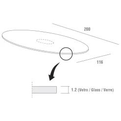Viadurini Living Esstisch Oval|Esstische-Küchentisch aus gehärtetem Glas und Marmor Made in Italy, Luxus - Brontolo