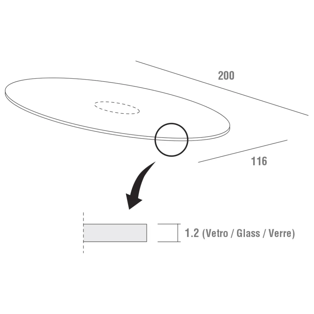 Viadurini Living Esstisch Oval|Esstische-Küchentisch aus gehärtetem Glas und Marmor Made in Italy, Luxus - Brontolo