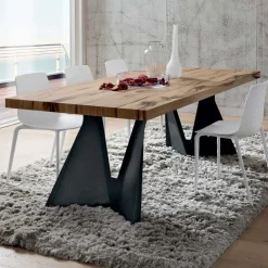 Viadurini Living Esstische-Küchentisch aus Holz und Metall Made in Italy, Hohe Qualität - Dotto