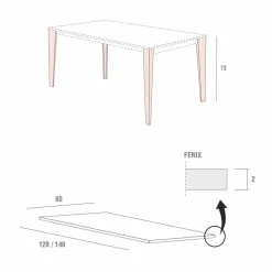 Viadurini Living Esstische-Küchentisch aus lackiertem Metall mit Tischplatte aus Fenix Made in Italy - Efisto