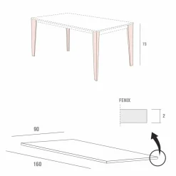 Viadurini Living Esstische-Küchentisch aus lackiertem Metall mit Tischplatte aus Fenix Made in Italy - Efisto