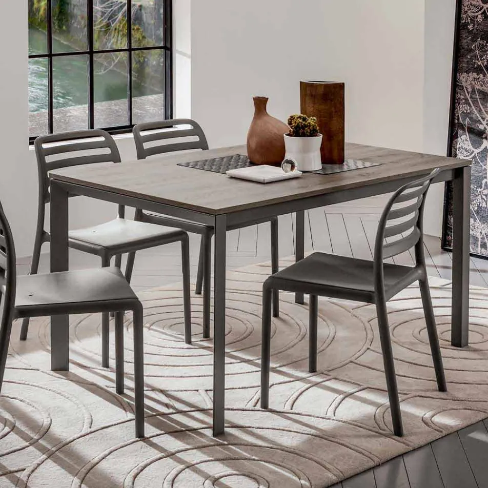 Viadurini Living Esstische-Küchentisch mit Melaminplatte und Metallgestell Made in Italy - Spilla