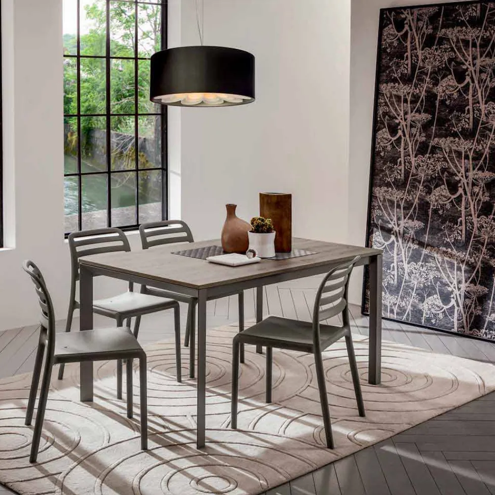 Viadurini Living Esstische-Küchentisch mit Melaminplatte und Metallgestell Made in Italy - Spilla