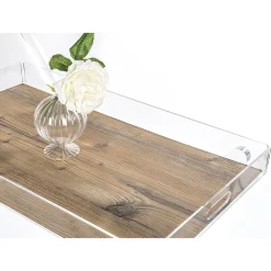 Viadurini Kitchen Küchenzubehör-Küchenwagen 4 Rollen aus transparentem Plexiglas oder mit Holz - Magimbo