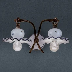 Ferroluce Shabby Chic Wandleuchten-Keramik Wandleuchte handdekoriert Roma