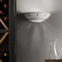 Ferroluce Shabby Chic Wandleuchten-Keramik Wandleuchte im rustikalen Design handdekoriert