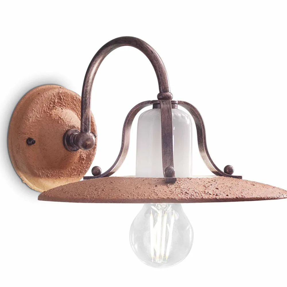 Ferroluce Shabby Chic Wandleuchten-Keramik Wandleuchte im rustikalen Stil Bologna