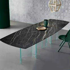 Viadurini Living Esstische Nach Mass|Esstische-Keramik-Esstisch und extraleichter Glassockel Made in Italy - Zufällig