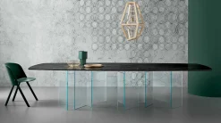 Viadurini Living Esstische Nach Mass|Esstische-Keramik-Esstisch und extraleichter Glassockel Made in Italy - Zufällig