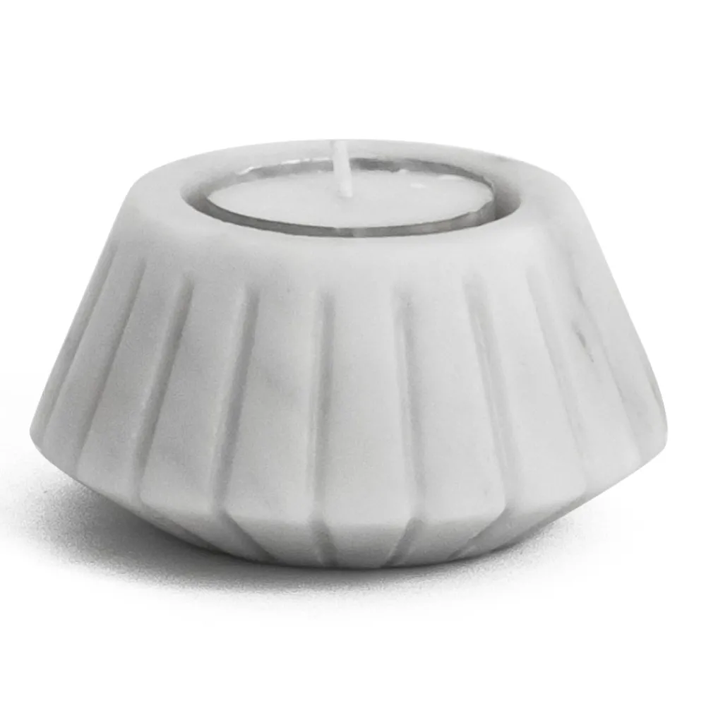 Viadurini Decor Kerzenständer-Kerzenhalter aus satiniertem Marmor Verschiedene Design-Finishes 2 Stück - Cirotto