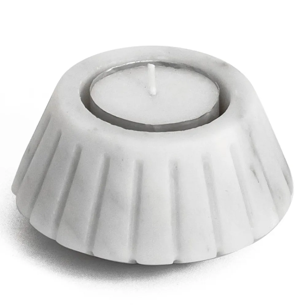 Viadurini Decor Kerzenständer-Kerzenhalter aus satiniertem Marmor Verschiedene Design-Finishes 2 Stück - Cirotto