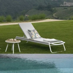 Viadurini in the Garden Sonnenliegen-Kinderbett aus Aluminium und Textilene mit Polywood-Einsatz - Farbe