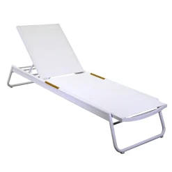 Viadurini in the Garden Sonnenliegen-Kinderbett aus Aluminium und Textilene mit Polywood-Einsatz - Farbe