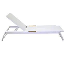 Viadurini in the Garden Sonnenliegen-Kinderbett aus Aluminium und Textilene mit Polywood-Einsatz - Farbe