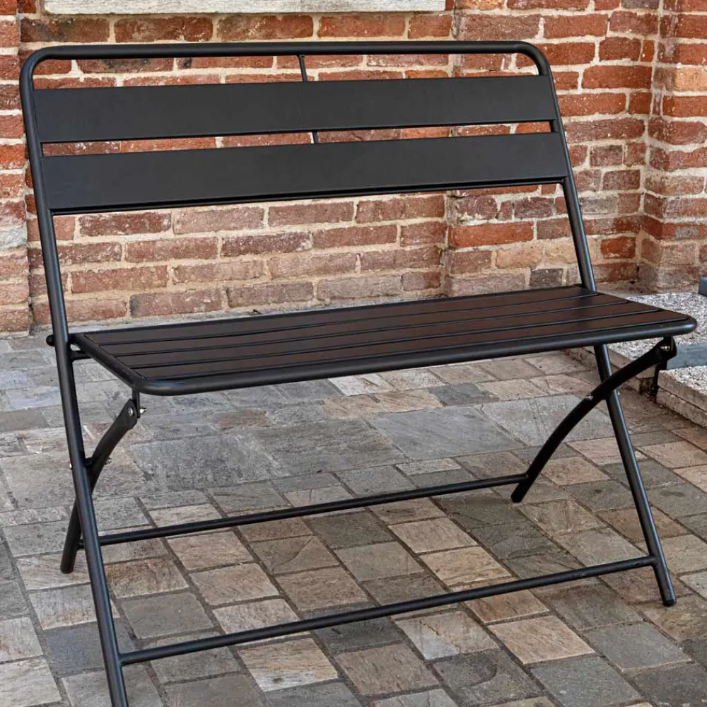 Viadurini in the Garden Gartenbänke-Klappbare Gartenbank aus Metall - Schleife