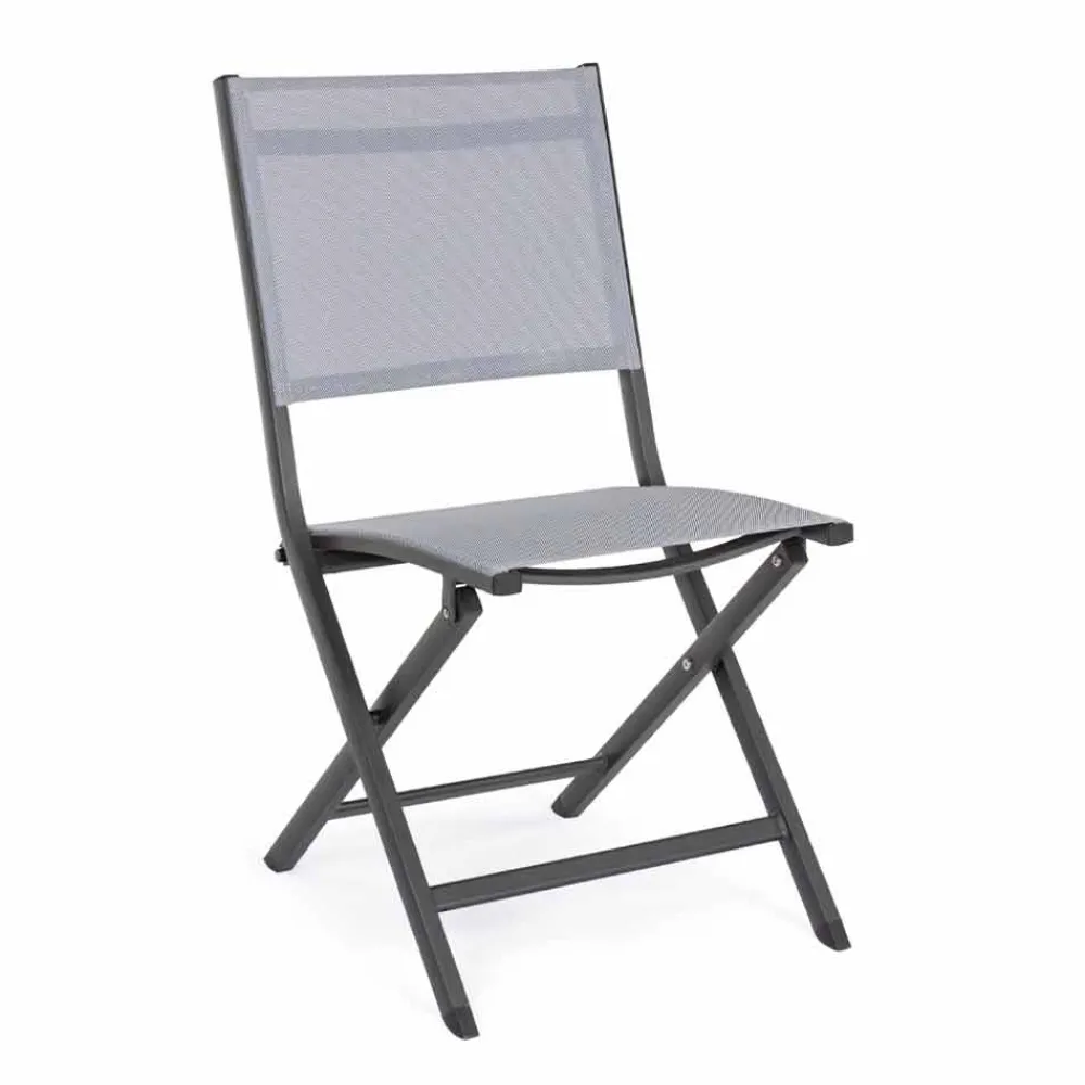 Viadurini in the Garden Gartenstühle Metall-Klappbarer Außenstuhl aus Textilene und Aluminium, 4 Stück - Holly