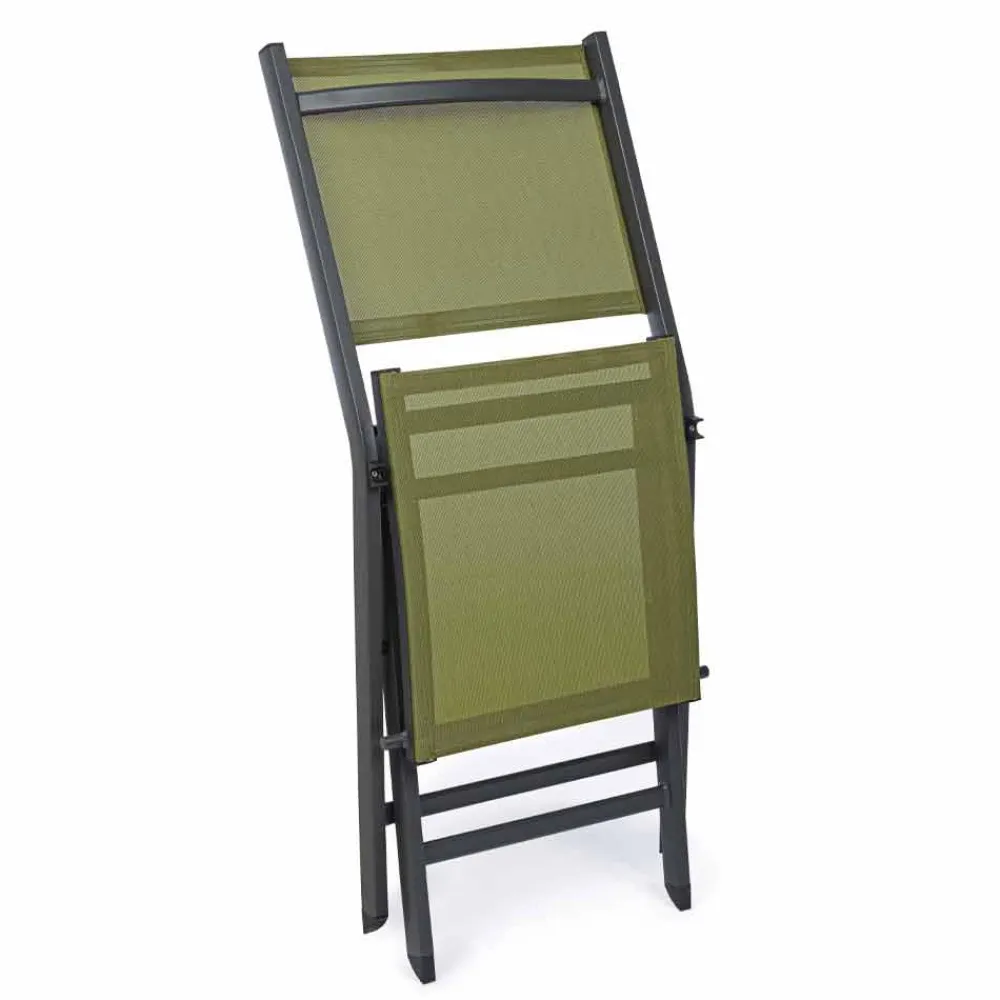 Viadurini in the Garden Gartenstühle Metall-Klappbarer Außenstuhl aus Textilene und Aluminium, 4 Stück - Holly