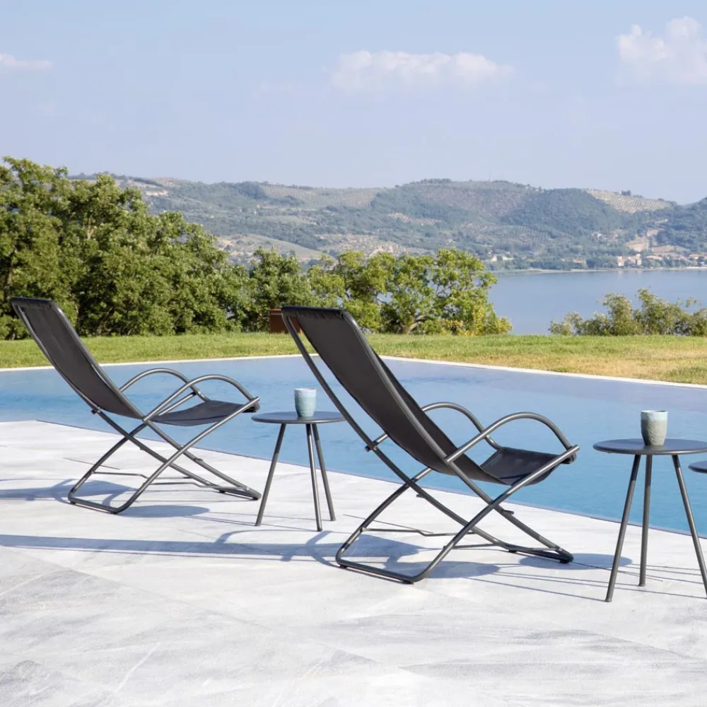 Viadurini in the Garden Sonnenliegen-Klappbarer Gartenliegestuhl aus verzinktem Stahl Made in Italy 2 Stück - Hobbit