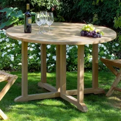 Viadurini in the Garden Gartentische Aus Teakholz-Klappbarer Gartentisch aus Teak - Yggdrasil