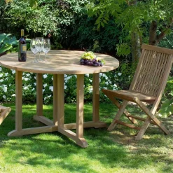 Viadurini in the Garden Gartentische Aus Teakholz-Klappbarer Gartentisch aus Teak - Yggdrasil