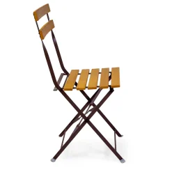 Viadurini in the Garden Gartenstühle Metall-Klappbarer Metallstuhl mit Sitz und Rückenlehne aus Akazienholz - Estate
