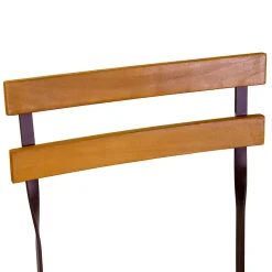 Viadurini in the Garden Gartenstühle Metall-Klappbarer Metallstuhl mit Sitz und Rückenlehne aus Akazienholz - Estate