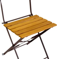 Viadurini in the Garden Gartenstühle Metall-Klappbarer Metallstuhl mit Sitz und Rückenlehne aus Akazienholz - Estate