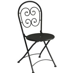 Viadurini in the Garden Gartenstühle Metall-Klappbarer Outdoor-Stuhl aus anthrazitgrauem Eisen 2 Stück - Baccard