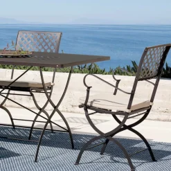 Viadurini in the Garden Gartenstühle Metall-Klappbarer Outdoor-Stuhl aus verzinktem Stahl Made in Italy 2 Stück - Selvaggia