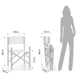 Viadurini Living Gartenstühle Metall-Klappbarer Regiestuhl aus Aluminium und Textilene – Fluoro