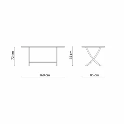 Viadurini in the Garden Gartentische Fest-Klappbarer Tisch im Freien aus modern lackiertem Metall Made in Italy - Doria