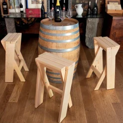 Viadurini in the Garden Barhocker-Klappbarer und stapelbarer Hocker aus massiver Esche – Write